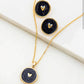 Black Gold Heart Enamel Necklace