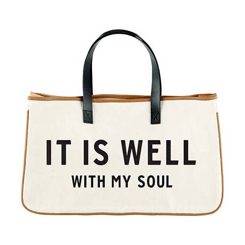 It Is Well Large Canvas Tote