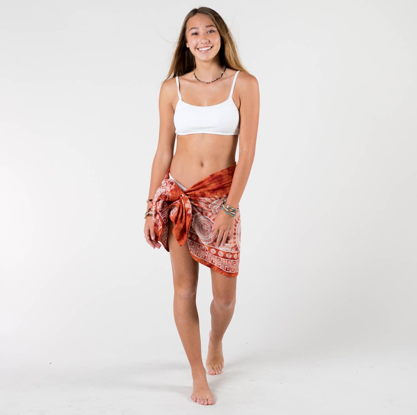 Fire Island Orange Watercolor Sarong