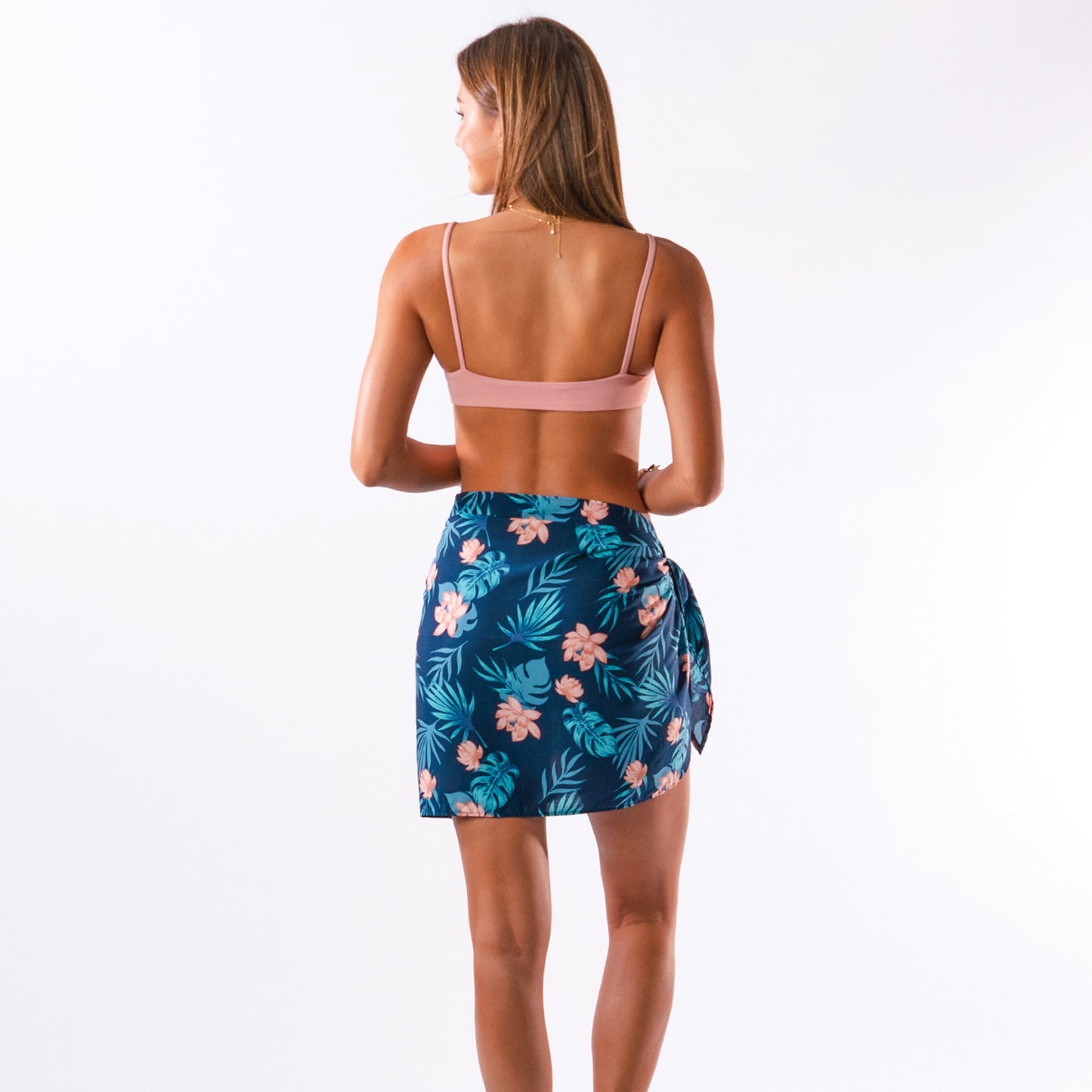 Kona Navy Blue Tropical Print Mini Sarong