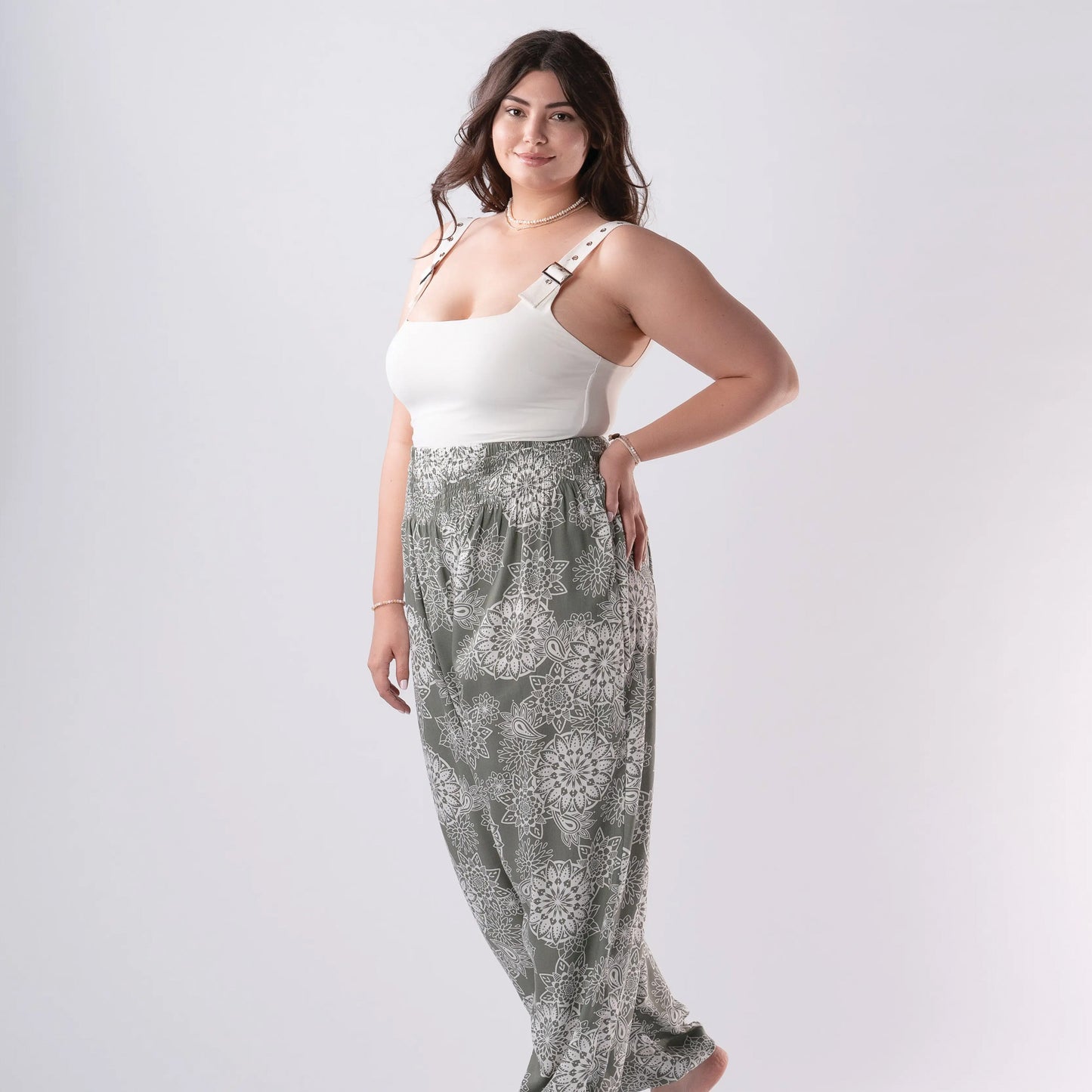 Curve Sicily Harem Pants in Fern Mandala