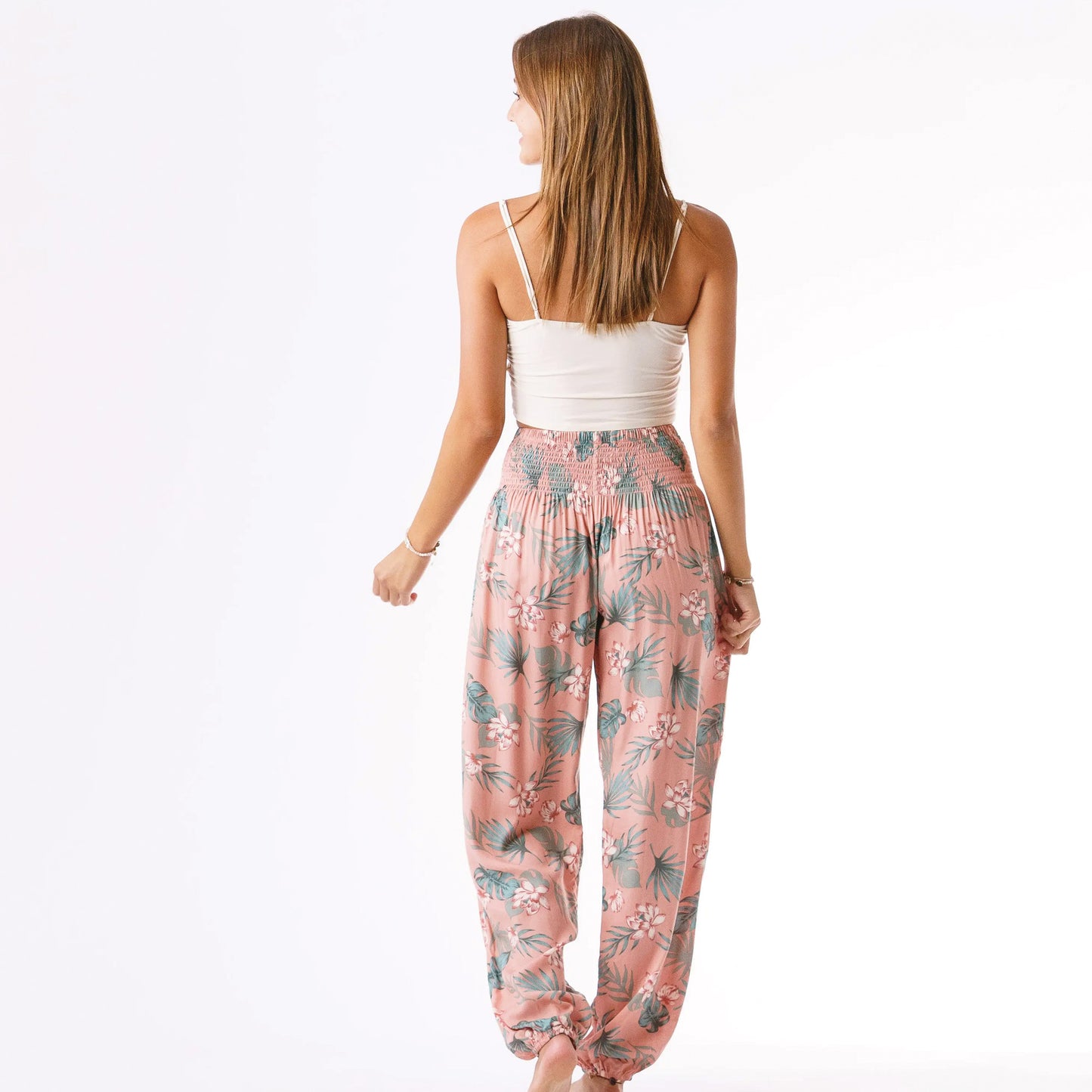 Coral & Moss Tropical Print Waimea Harem Pants