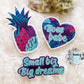 3 Pack Tropical Pineapple Small Business Vinyl Stickers, laptop sticker, phone stickers, boss babe sticker