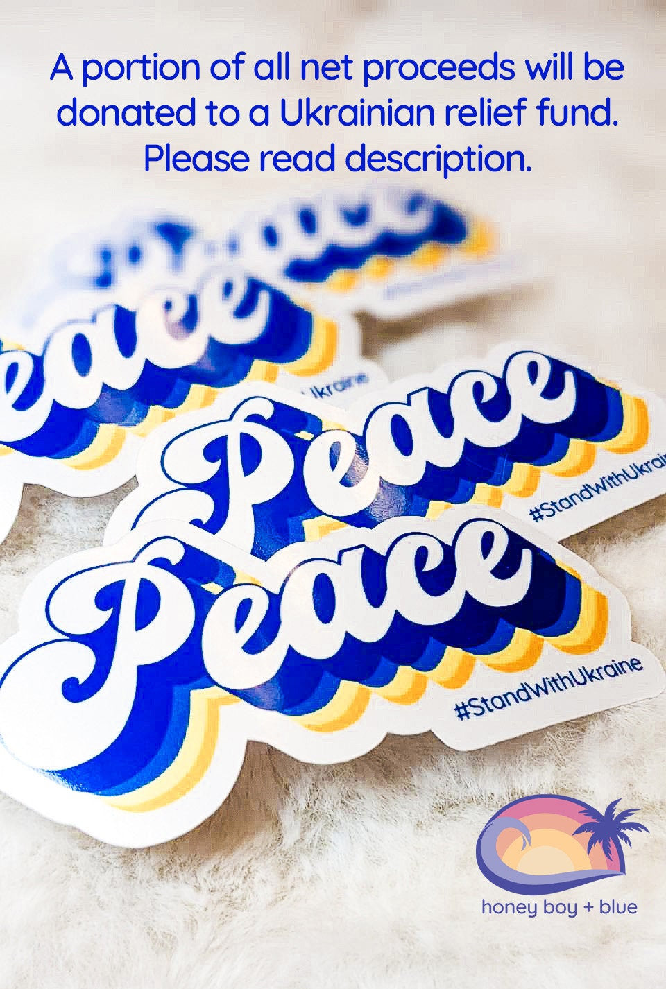 Peace for UKRAINE, Support for Ukraine, Peace Sticker , Sticker 3" Decal Great for Water Bottles Flask Laptop Tumbler Donation Stickers