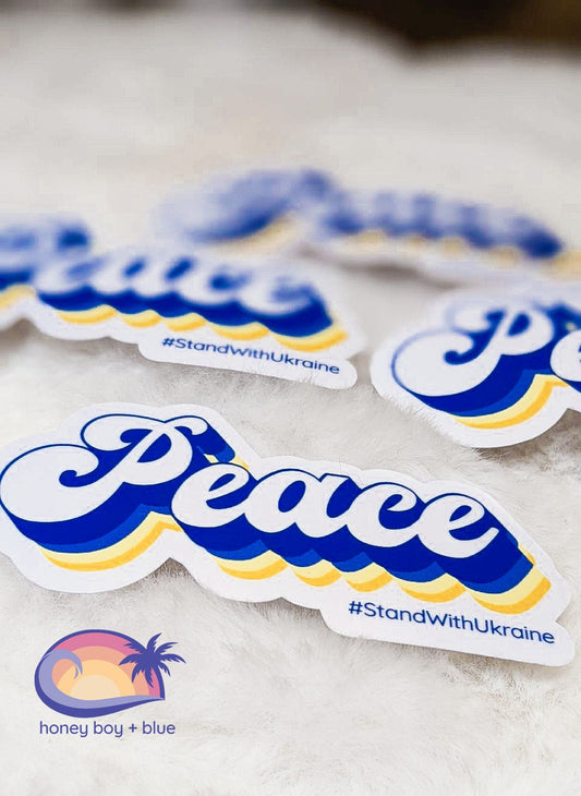 Peace for UKRAINE, Support for Ukraine, Peace Sticker , Sticker 3" Decal Great for Water Bottles Flask Laptop Tumbler Donation Stickers